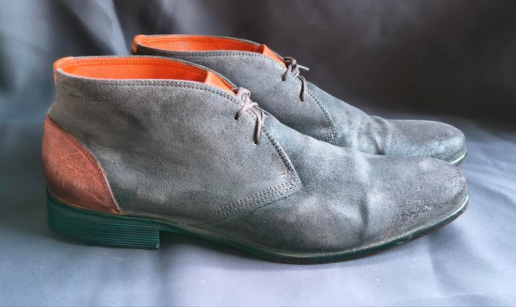 Van Lier Erasmo nette schoenen grijs suède maat 45, Overige kleuren, Van Lier, Ophalen of Verzenden, Zo goed als nieuw