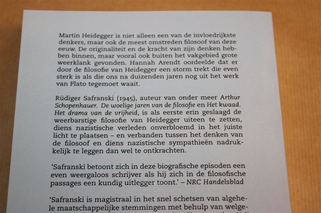 Heidegger en zijn Tijd — Safranski, 2002, Boeken, Ophalen of Verzenden, Zo goed als nieuw