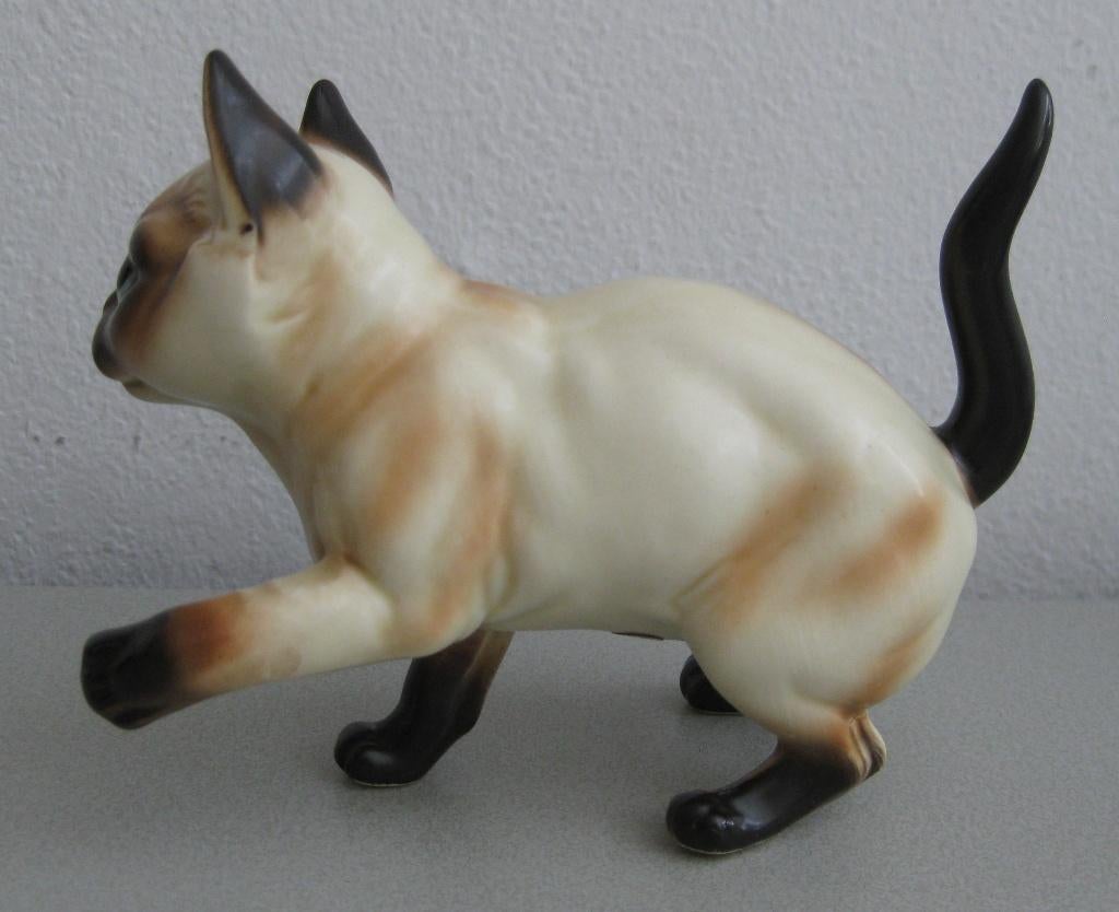 Siamese kat poes beeldje porselein Shafford Japan vintage, Ophalen, Zo goed als nieuw, Dier