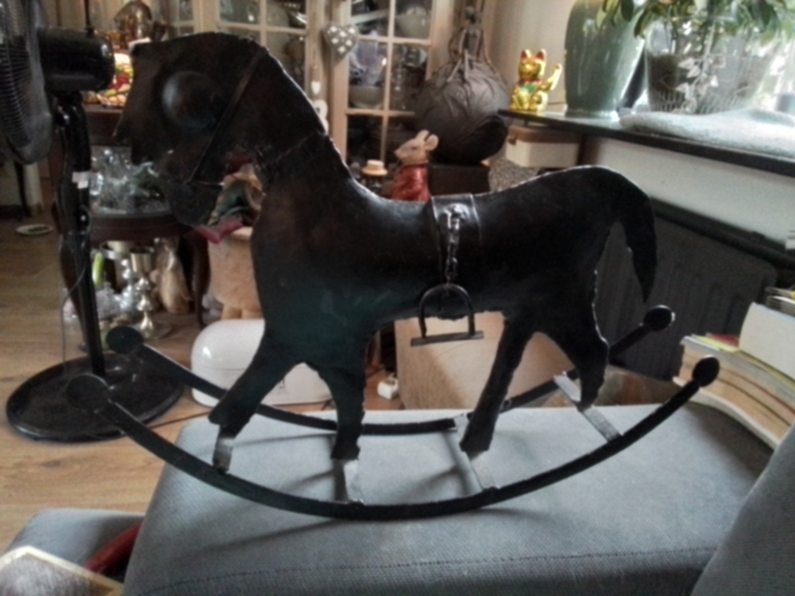 Metalen Paard met teugels, Ophalen of Verzenden