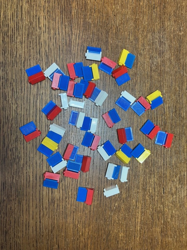 Lot LEGO 40 vintage klapdeurtjes klapraampjes, Ophalen of Verzenden, Gebruikt, Losse stenen, Lego