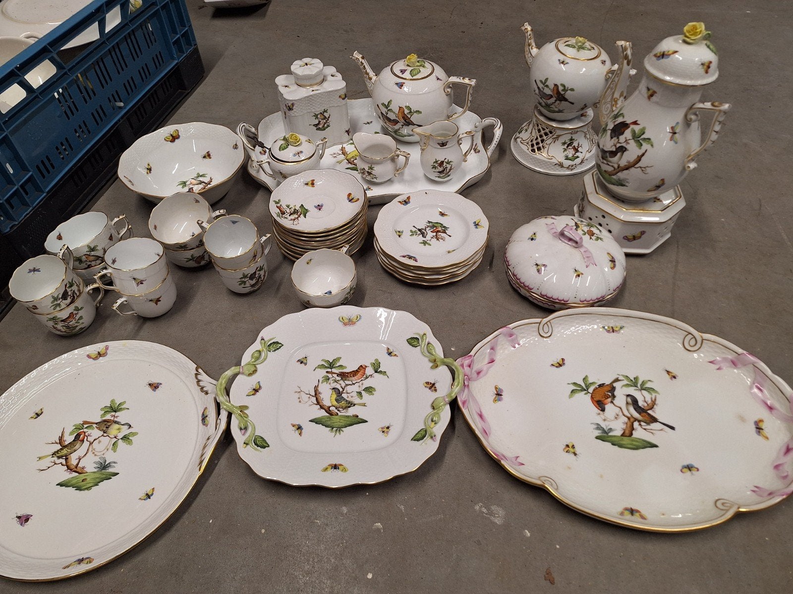 prachtig Herend rothschild bird servies, Ophalen