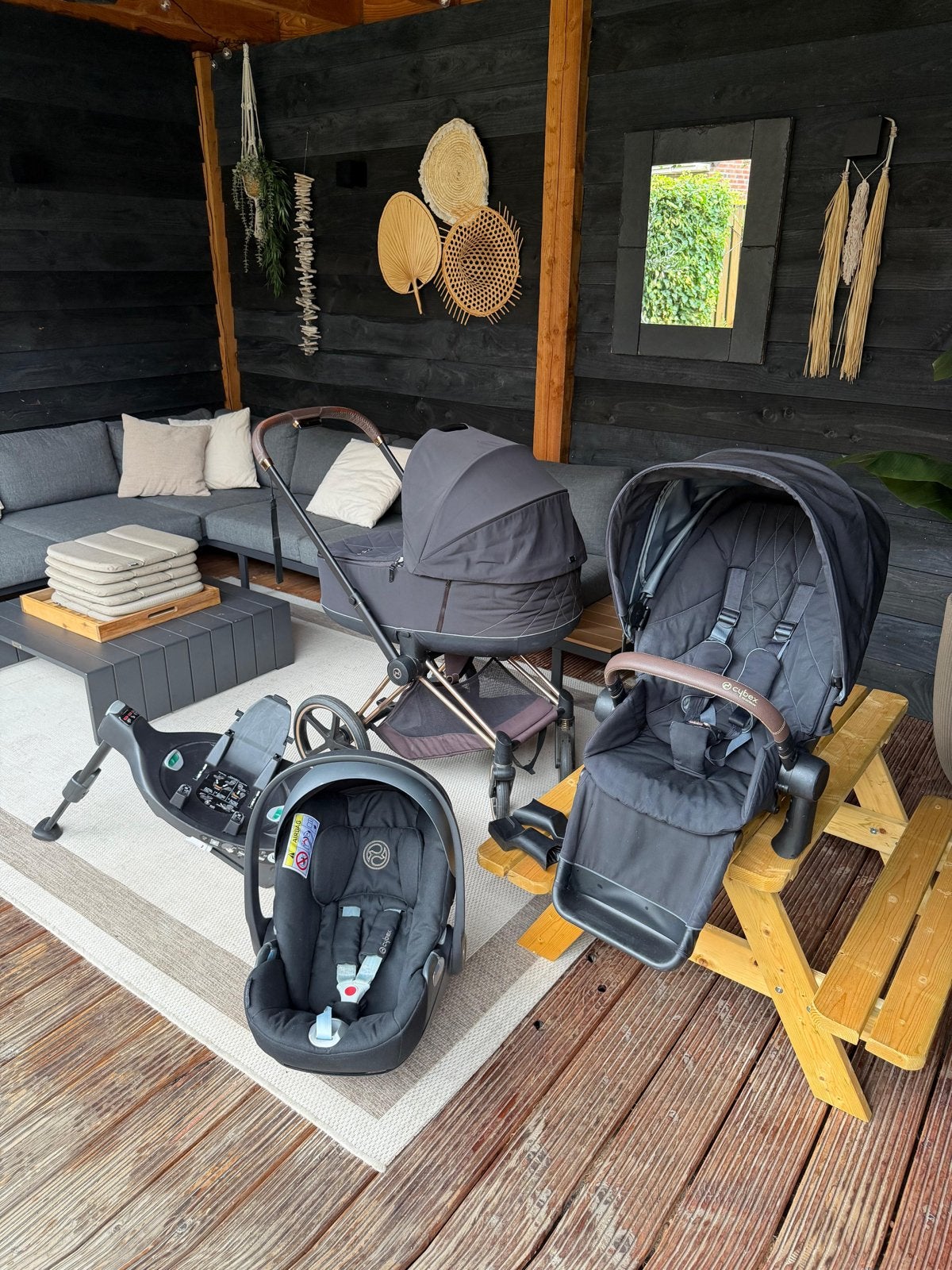 Cybex Priam Platinum kinderwagen met autostoel en base, Ophalen, Gebruikt, Combiwagen, Met autostoeltje