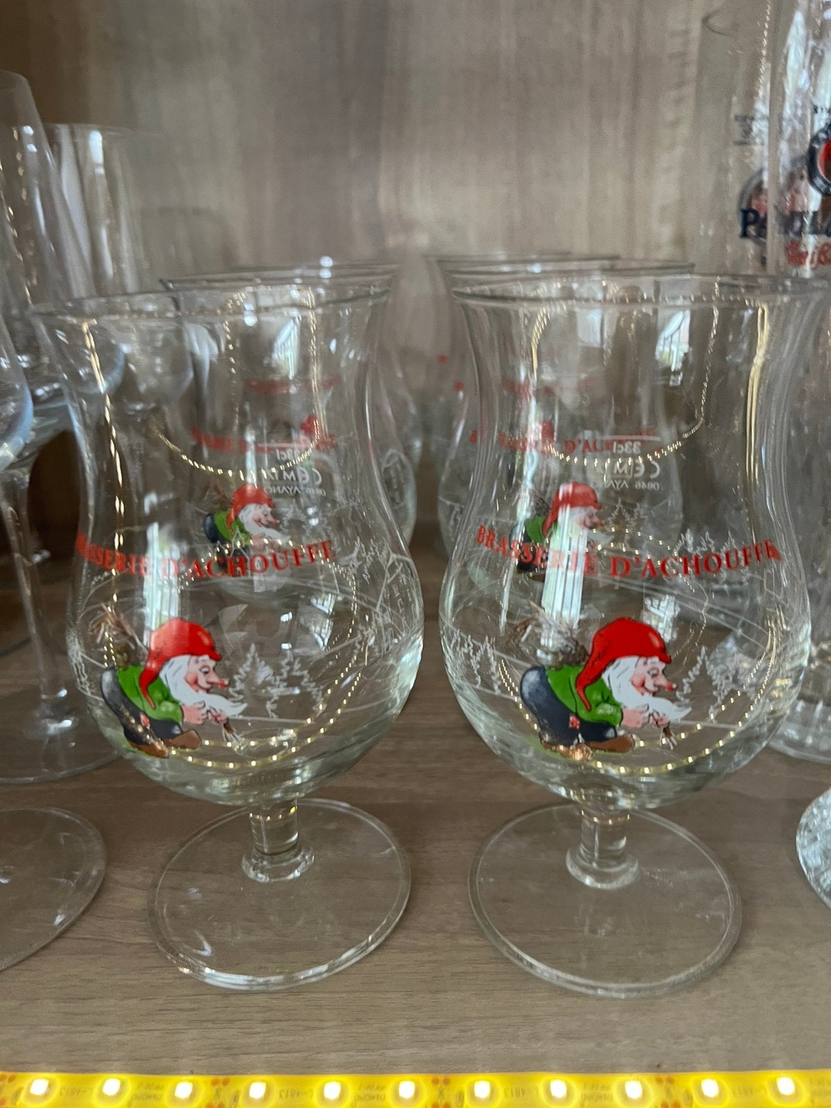 7 La Chouffe bierglazen, glazen, Brasserie Chouffe, Ophalen, Zo goed als nieuw, Glas of Glazen, Overige merken