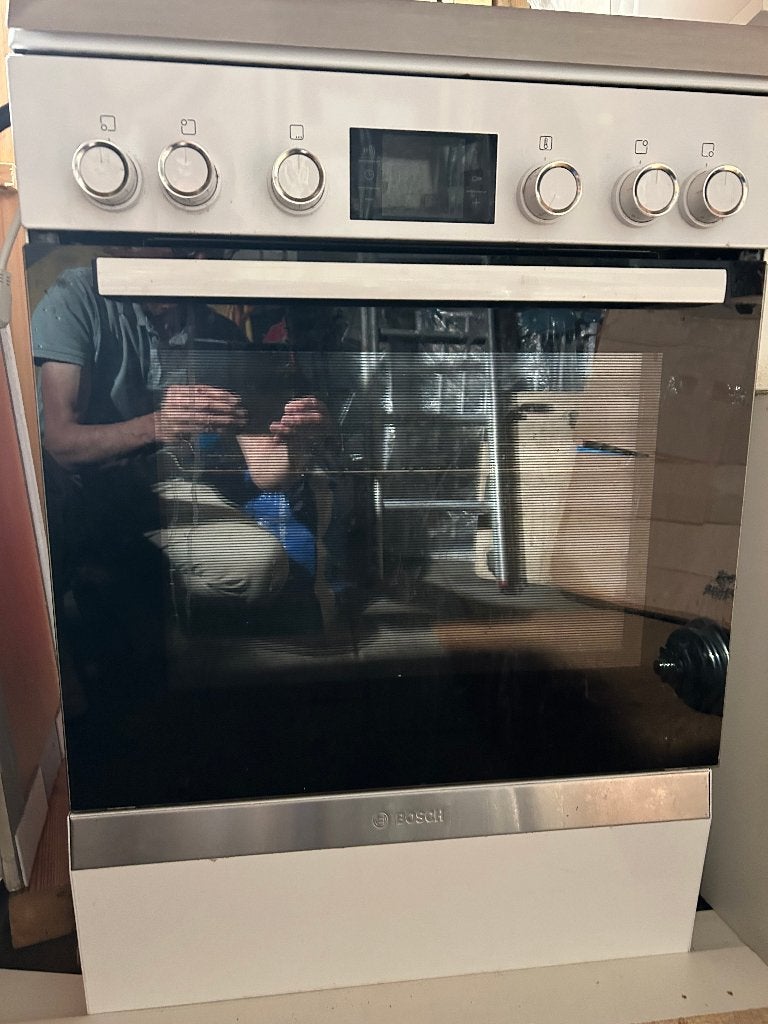 Bosch gasfornuis met electra oven, Ophalen, Gebruikt, 4 kookzones, Gas