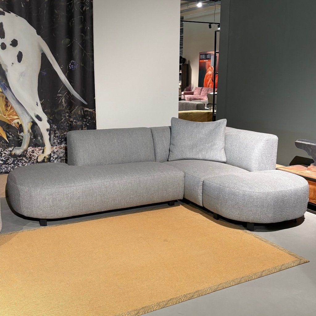 Lounge Baenks elementen Hoekbank grijs modern 255x185cm, Ophalen, 250 tot 300 cm, Hoekbank, Driepersoons