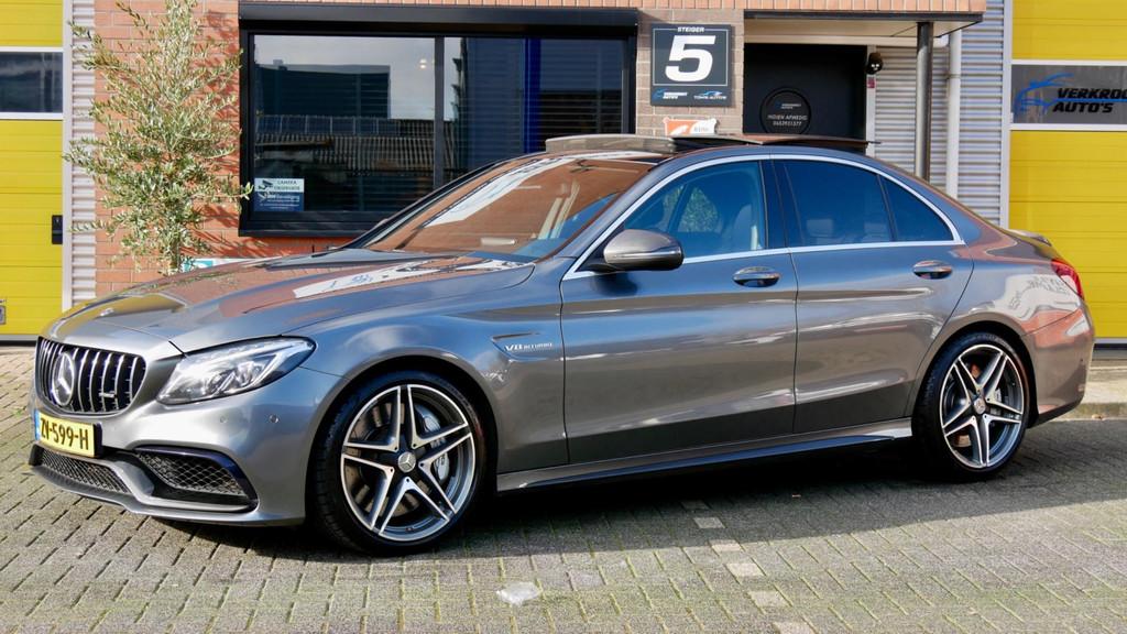 Mercedes-Benz C-klasse AMG 63 S C63S pano. camera dealer ond, Auto's, Automaat, Achterwielaandrijving, Gebruikt, 510 pk