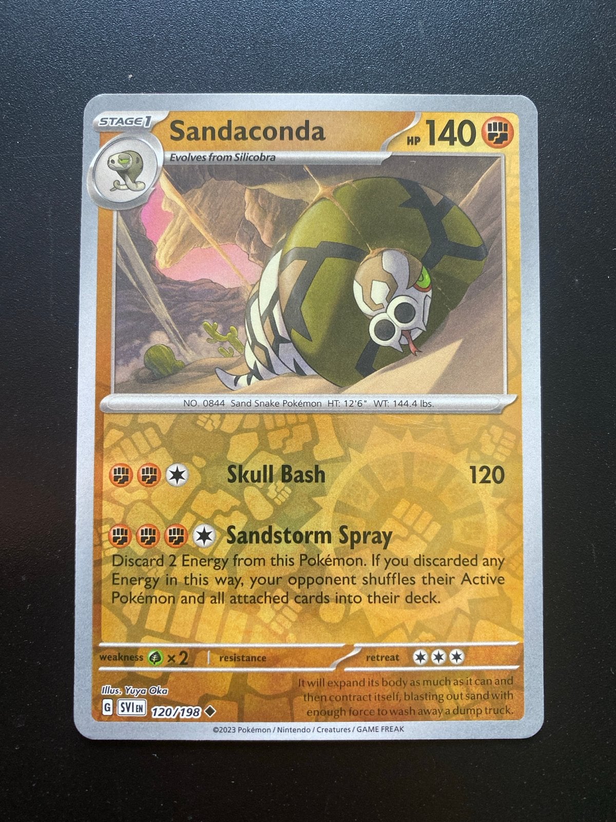 Sandaconda 120/198 Reverse Holo Scarlet & Violet Base, Ophalen of Verzenden, Zo goed als nieuw, Losse kaart, Foil