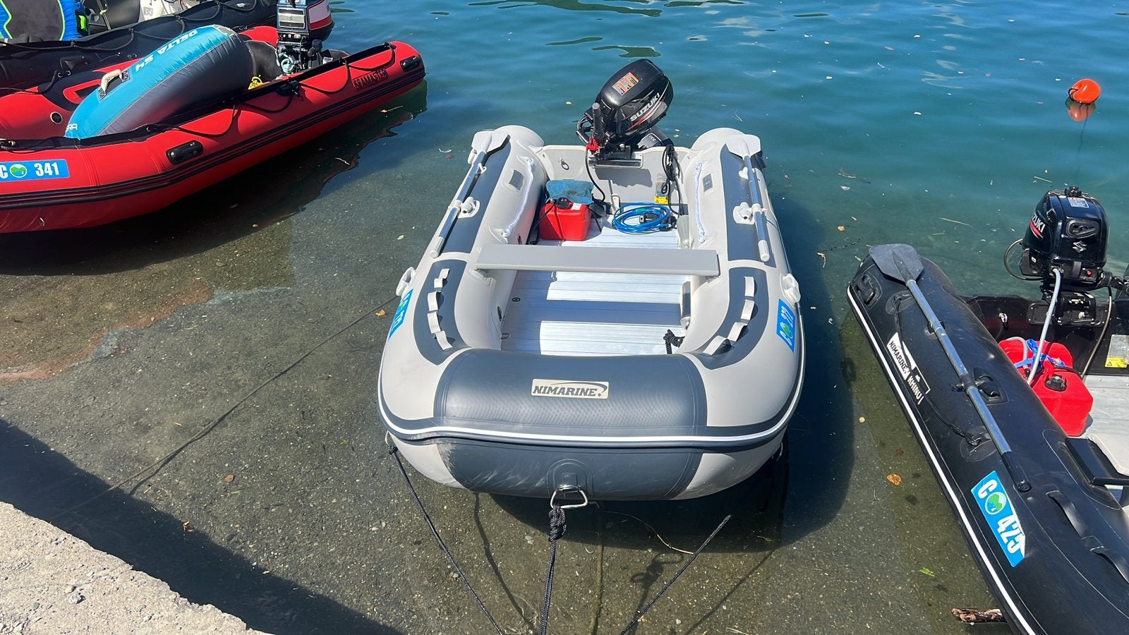 Nimarine 360 rubberboot met 15 pk Suzuki moter, Ophalen, Aluminium, Peddels, 4 m