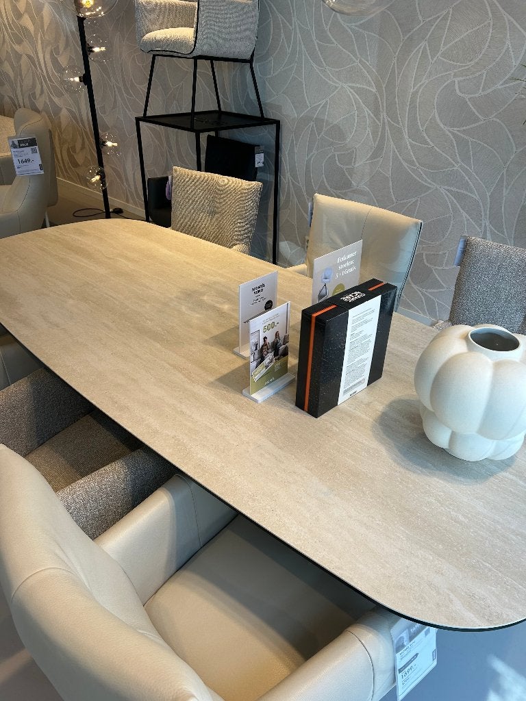 Eetkamertafel Yuno, Ophalen, 50 tot 100 cm, Glas, Vijf personen of meer