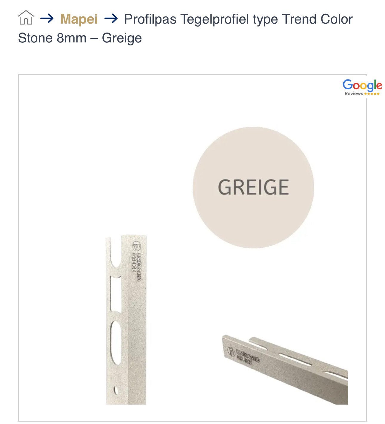 Mapei Tegelprofiel 8mm - Greige, 270 cm lang, Ophalen, Overige typen, Nieuw, Minder dan 20 cm