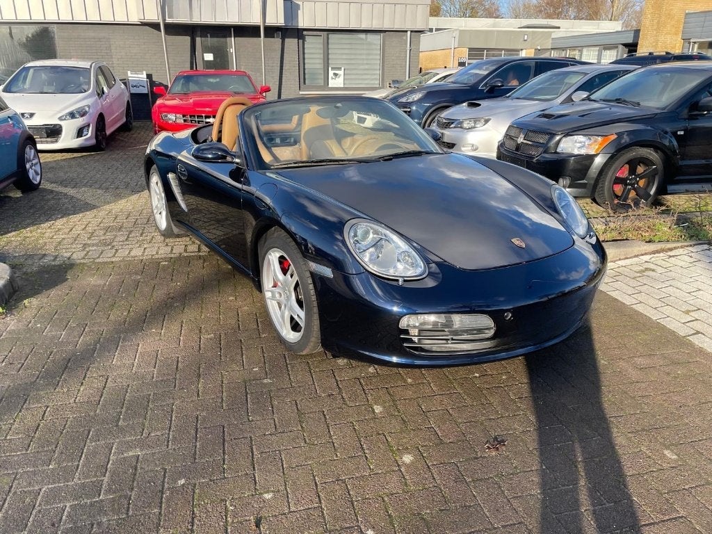 Porsche Boxster S 3.2 (Type 987)  2005, Auto's, Porsche, Achterwielaandrijving, Beige, Cabriolet, Blauw