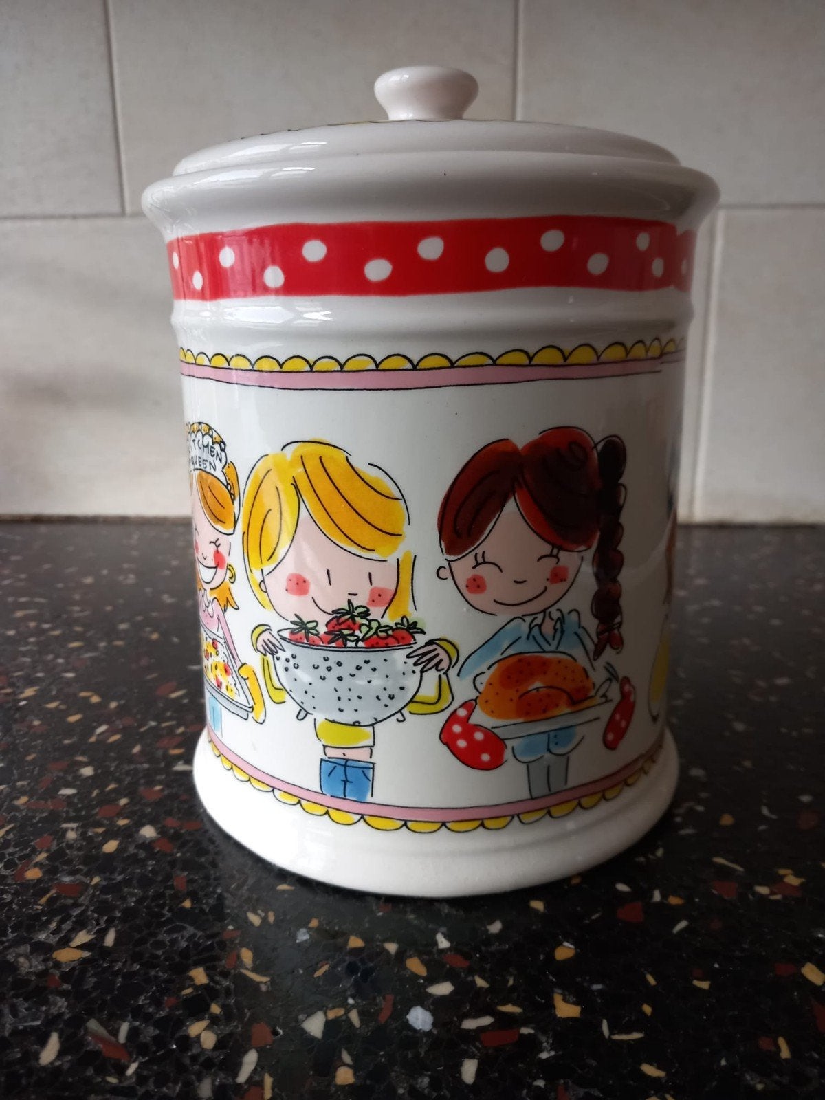 Leuke voorraadpot van Blond Amsterdam thema koken, Ophalen, Zo goed als nieuw, Voorraadpot, Steen/keramiek