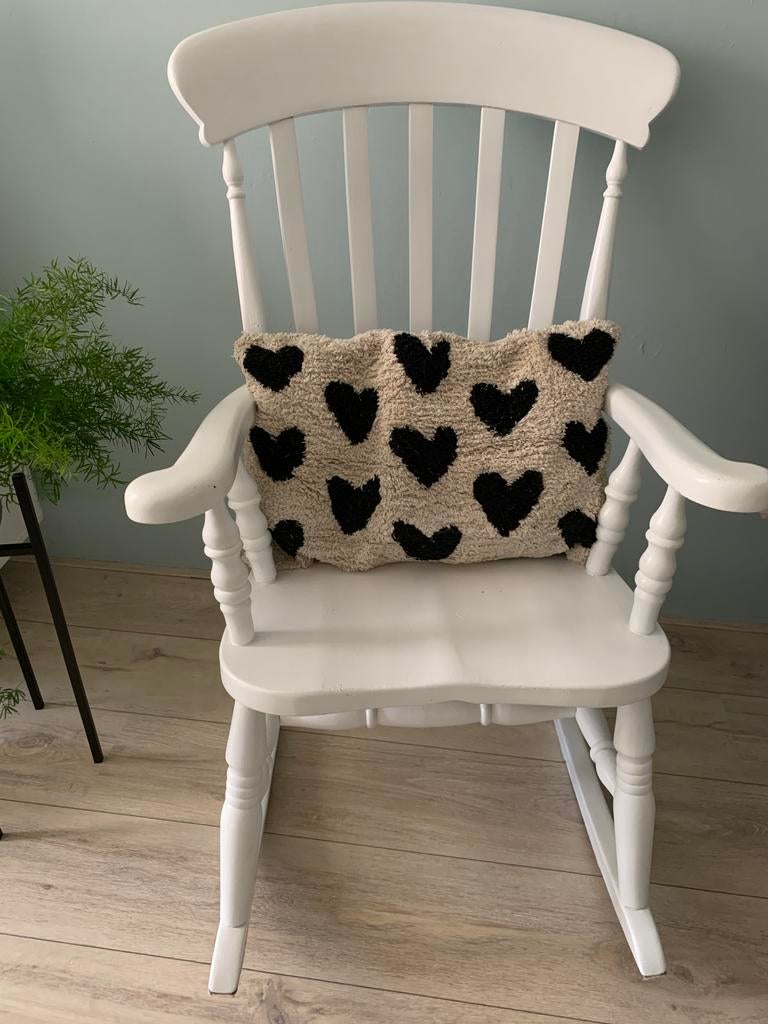 Vintage witte stevige schommelstoel, Huis en Inrichting, Stoelen, Ophalen, Zo goed als nieuw