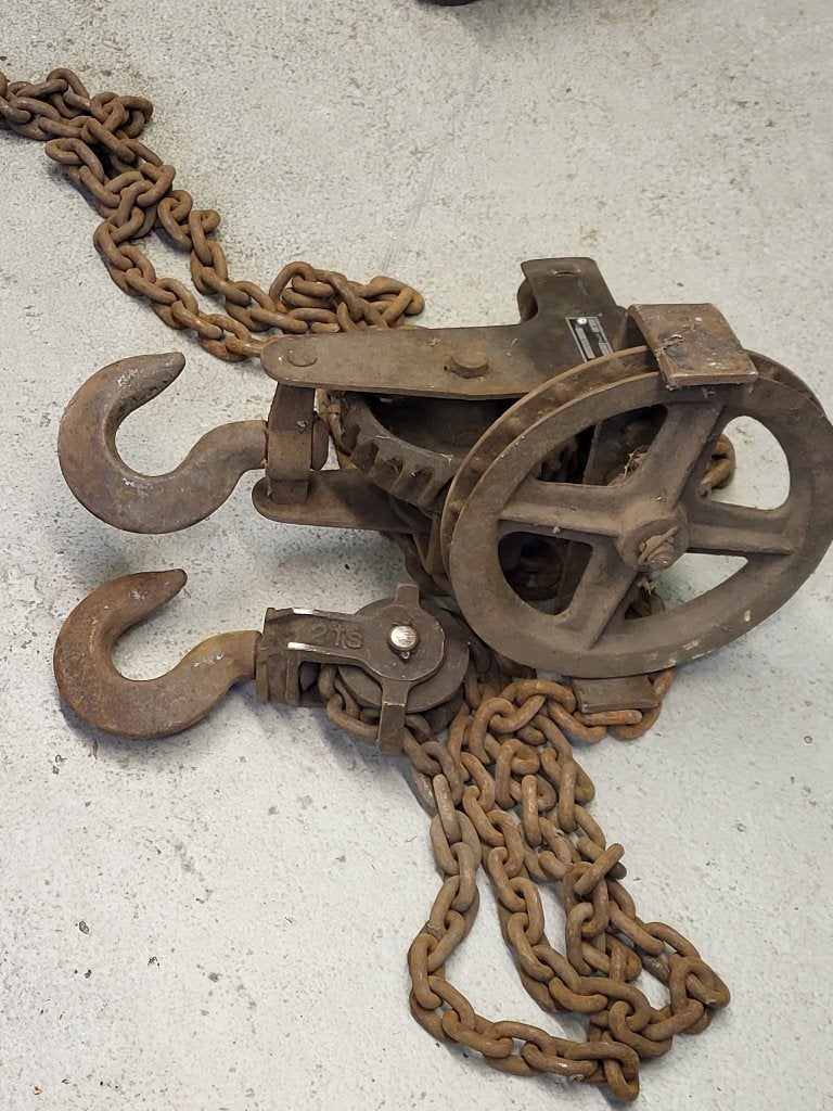Oude takel, Ophalen, Gebruikt, Handmatig