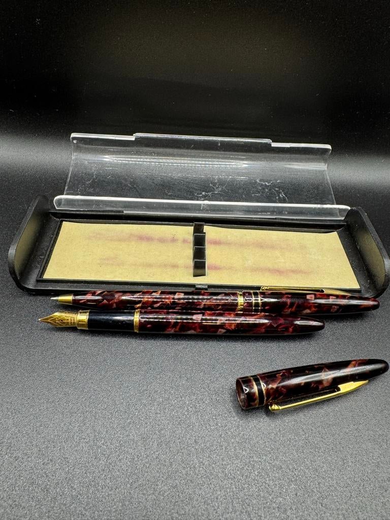 Vintage Vulpen & Balpen Set in Doos, Verzenden, Zo goed als nieuw, Vulpen, Overige merken