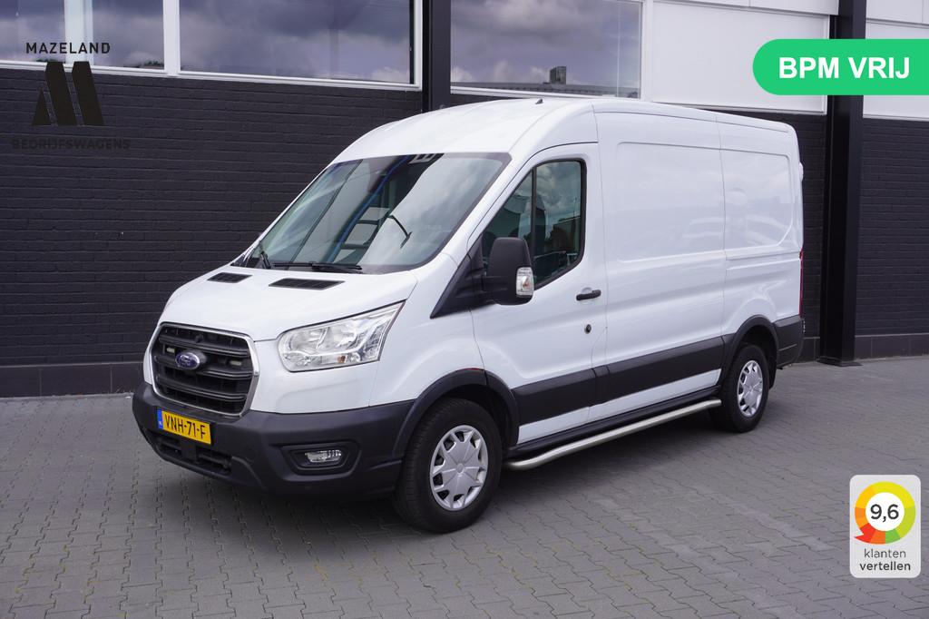 Ford Transit 2.0 TDCI 130PK L2H2 EURO 6 - Airco - Navi - Cru, Voorwielaandrijving, Stof, 4 cilinders, Wit