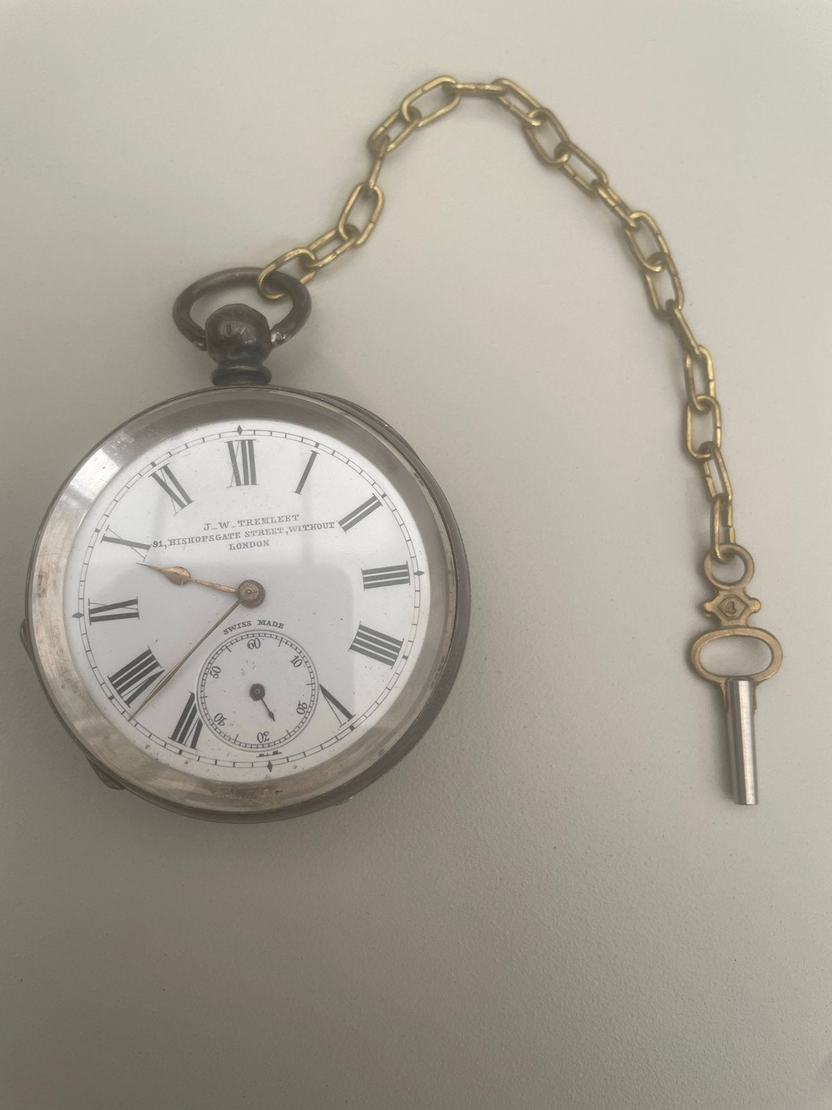 Antiek J.W. Tremlett Zakhorloge - Zilver 0.935, Swiss Made, Antiek en Kunst, Antiek | Klokken, Ophalen