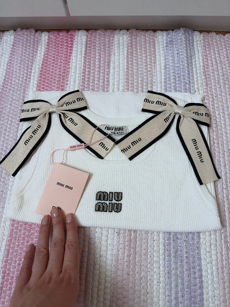 Miu Miu topje, Kleding | Dames, Verzenden, Wit, Nieuw, Miu miu