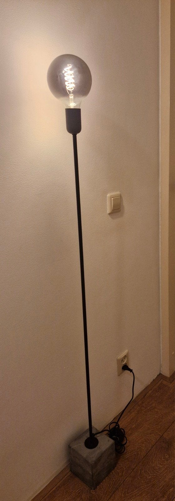 Stalamp met natuurstenen voet, Ophalen, Metaal, Modern, 100 tot 150 cm