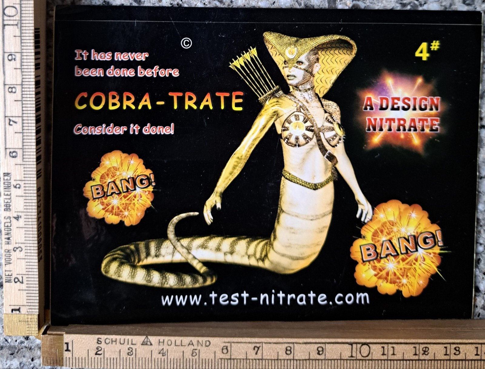Sticker vuurwerk Cobra trate nitrate, Ophalen of Verzenden, Zo goed als nieuw, Merk