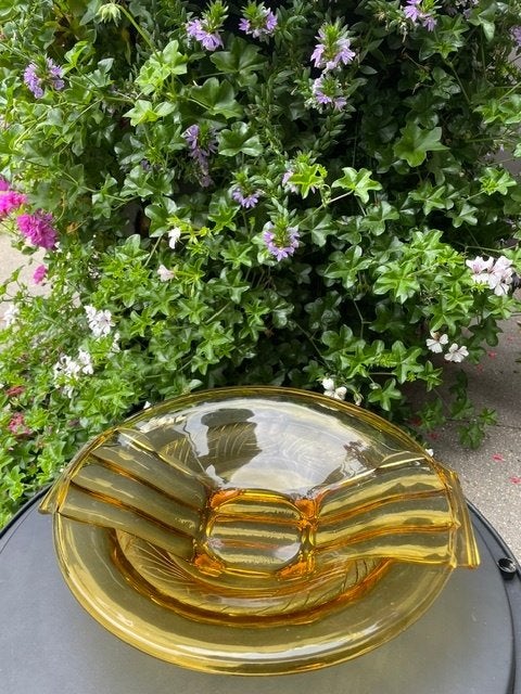 Art deco vintage amber schaal model Orient Walther & Sohne, Ophalen of Verzenden