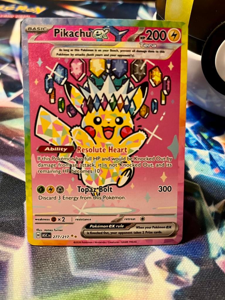 PIKACHU EX ASC 277/217 EN NM, Ophalen of Verzenden, Zo goed als nieuw