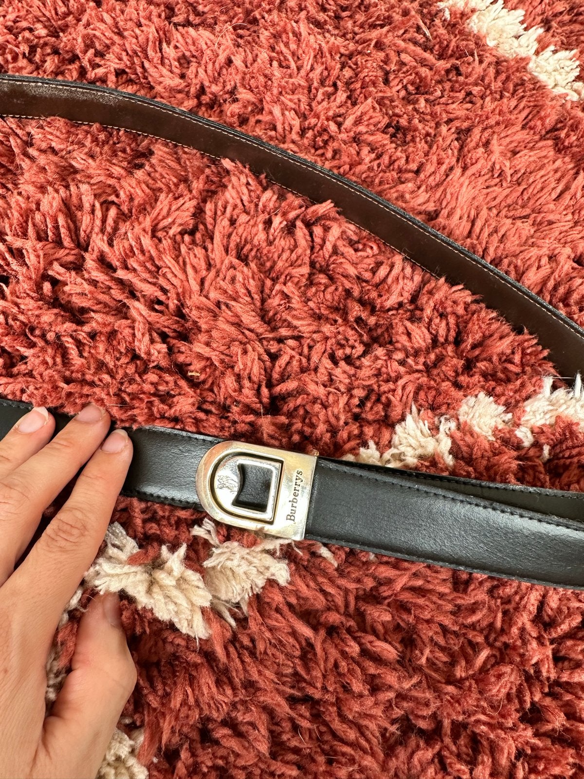 Burberrys Vintage Leren Riem - Zwart met Zilveren Gesp, 3 tot 5 cm, 90 tot 100 cm, Heupriem, Ophalen of Verzenden