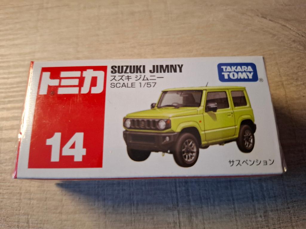 Tomica 14 - Suzuki Jimny [groen] 1/57 MIB, Hobby en Vrije tijd, Ophalen of Verzenden, Nieuw, Auto