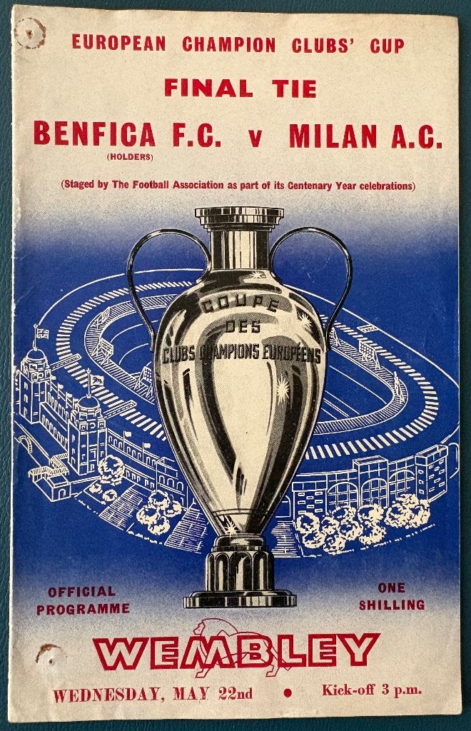 Programma Europa-Cup I Finale 1963, Verzamelen, Sportartikelen en Voetbal, Verzenden, Gebruikt, Buitenlandse clubs, Boek of Tijdschrift