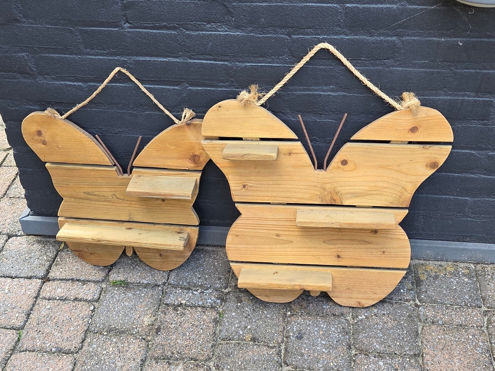 Nette houten vlinder decoratie voor tuin of balkon, Tuin en Terras, Tuinwanddecoratie, Ophalen, Gebruikt