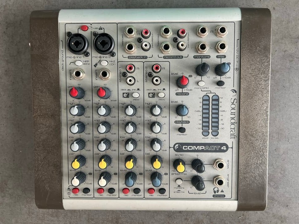Soundcraft Compact 4 Mengpaneel, Ophalen of Verzenden, Gebruikt, Minder dan 5 kanalen, Microfooningang