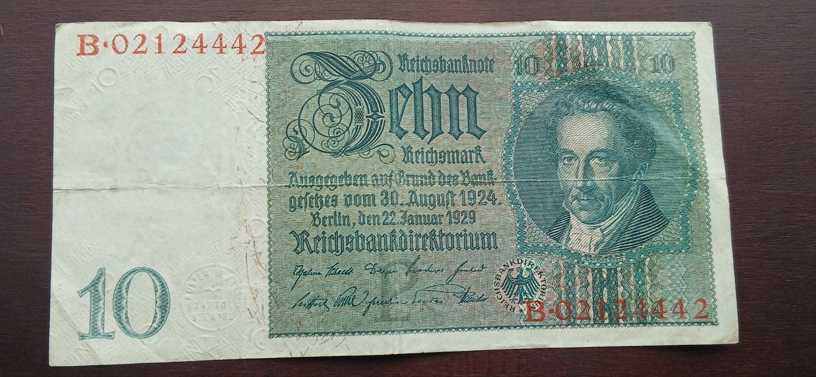 Duitsland 10 Mark 1929 Oud Bankbiljet Reichsbanknote Weimark, Ophalen of Verzenden, Duitsland