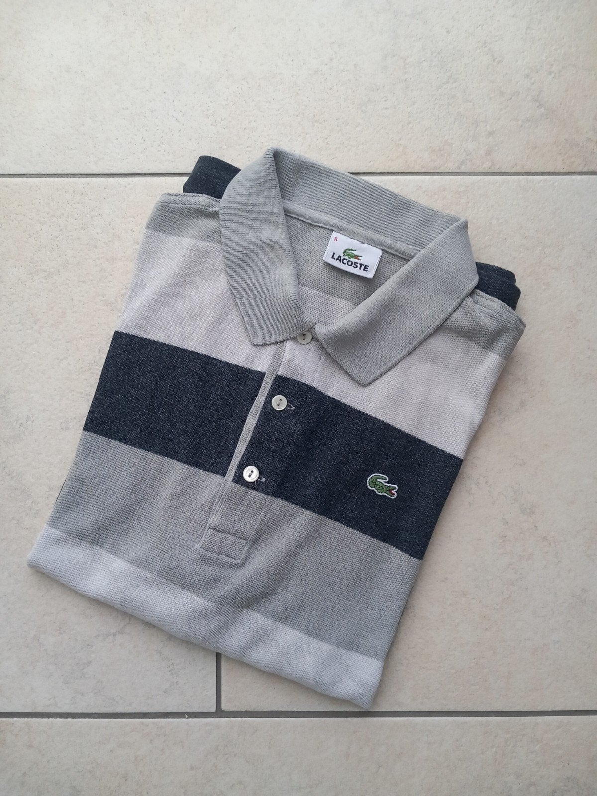 Lacoste Polo Lange Mouwen Gestreepte Heren Maat L, Maat 52/54 (L), Lacoste, Ophalen of Verzenden, Zo goed als nieuw