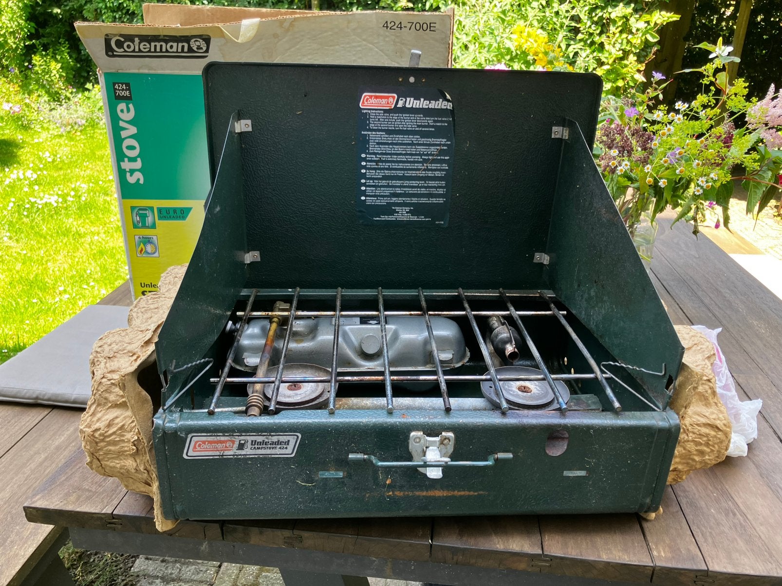Benzine-kampeerkookstel Coleman, Ophalen, Gebruikt