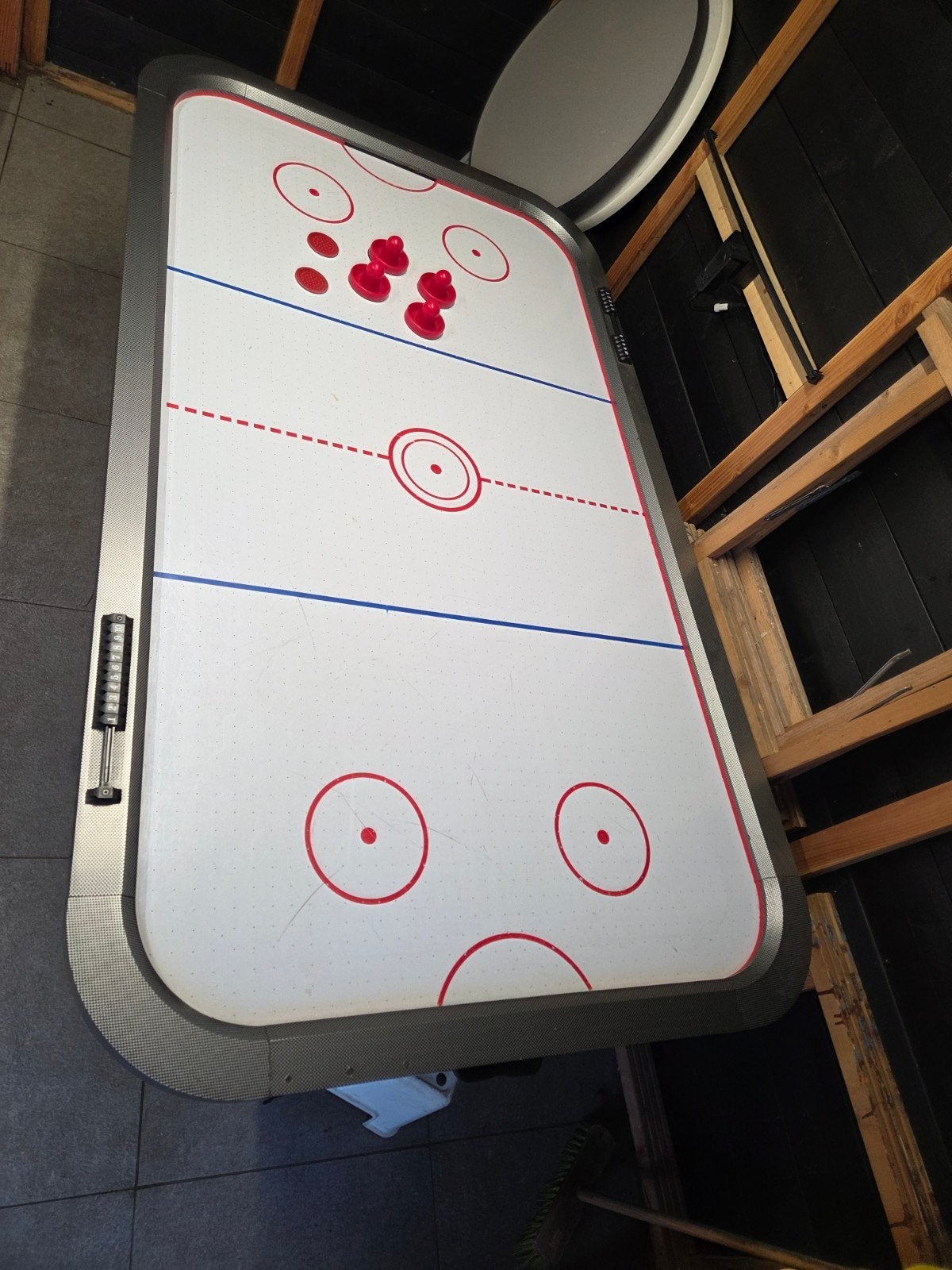 Cougar Super Scoop Airhockey tafel incl. Ledverlichting, Sport en Fitness, Biljarten en Poolen, Ophalen, Gebruikt, Overige typen