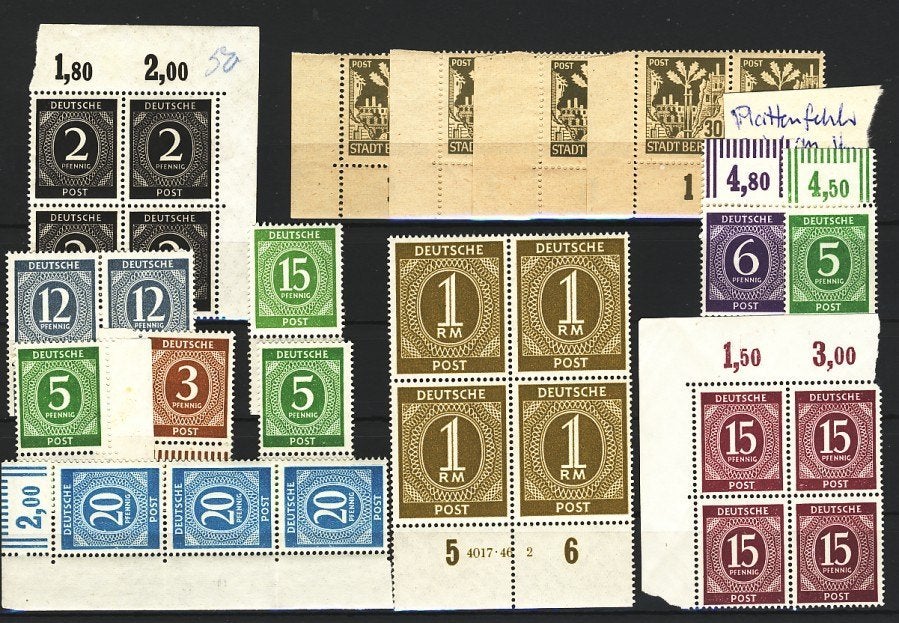 Duitsland, 3 kaartjes oude postfrisse zegels., Verzenden, BRD, Postfris
