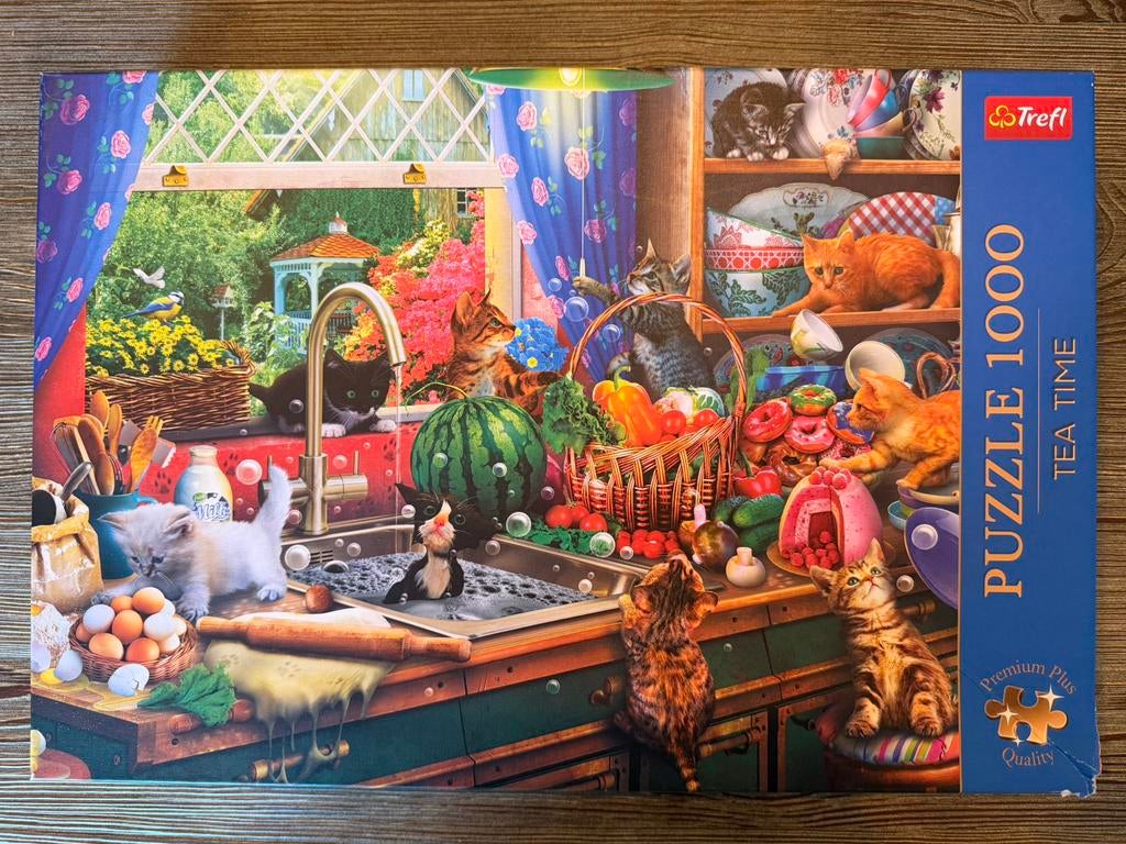 Legpuzzel Trefl - Troublemaker Kittens 1000 stukjes, Ophalen of Verzenden, 500 t/m 1500 stukjes, Zo goed als nieuw