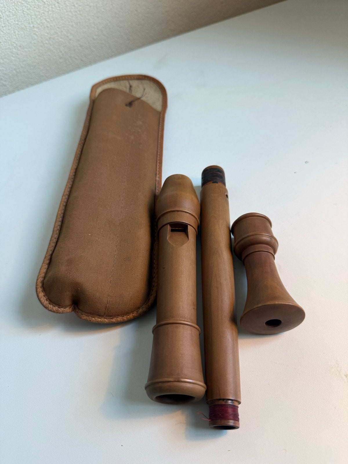 Houten blokfluit met hoes - J.R. van Veen, Muziek en Instrumenten, Blaasinstrumenten | Blokfluiten, Ophalen of Verzenden, Gebruikt