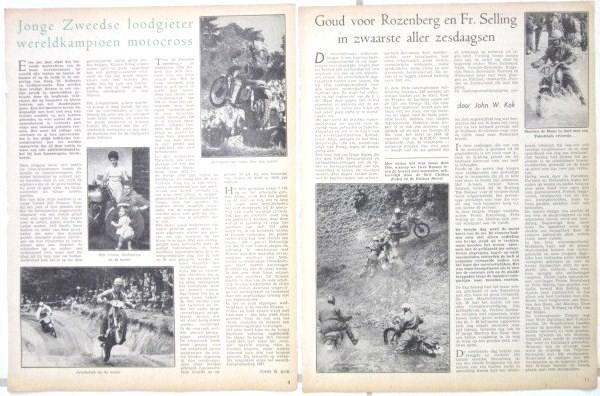 Artikelen over motor races uit 1957 - motorsport racing TT, Ophalen of Verzenden, 1940 tot 1960, Knipsel(s)