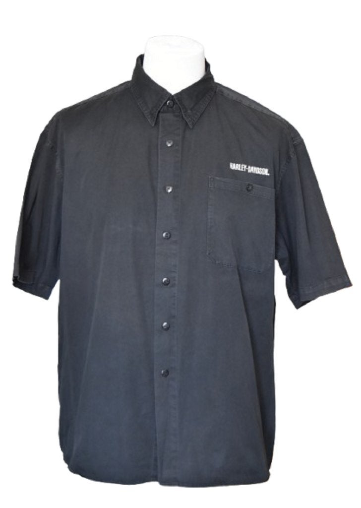 Harley Davidson vintage overhemd, korte mouw, zwart, Mt. XL, Kleding | Heren, Verzenden, Zwart, Zo goed als nieuw, Harley Davidson