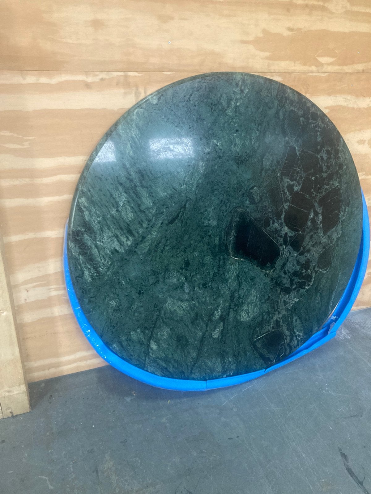 Groen marmer tafelblad met kassieke randafwerking 125cm, Ophalen
