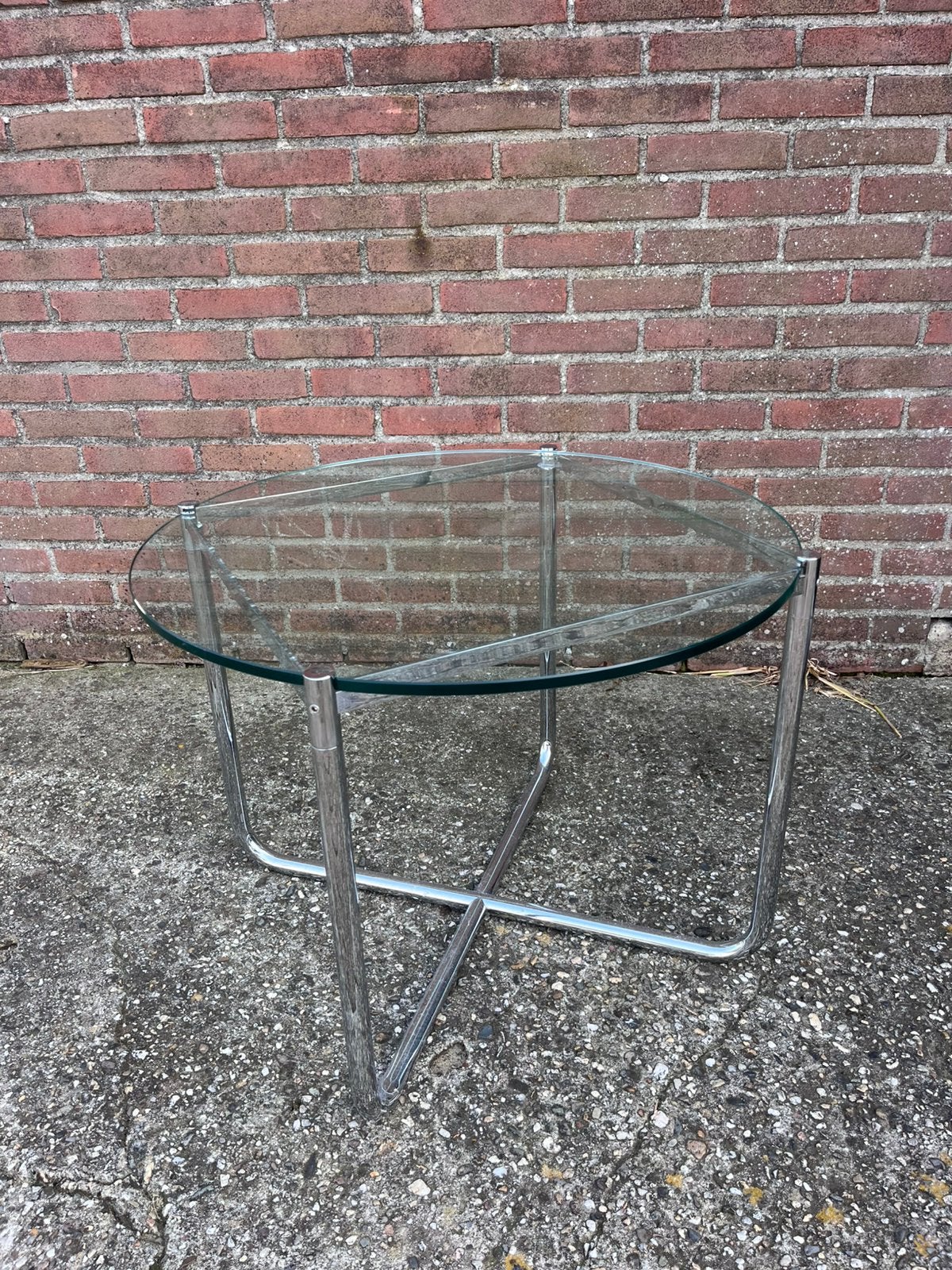 MR tafel, Mies van der Rohe, Knoll, Huis en Inrichting, Ophalen, Zo goed als nieuw, Rond, 50 tot 100 cm