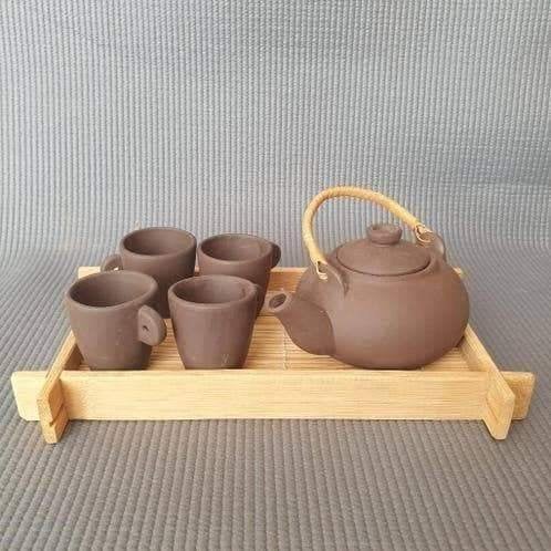 Kleine Chinese theepot met 4 kopjes - Yixing, Ophalen of Verzenden
