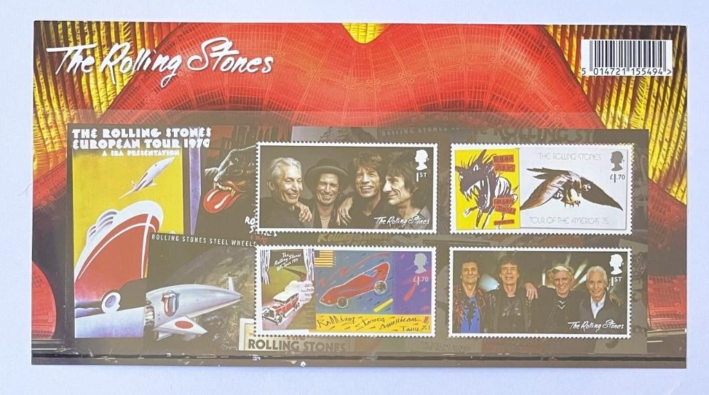 Rolling Stones - mapje met postzegelvelletje - 2022, Verzenden, Postfris