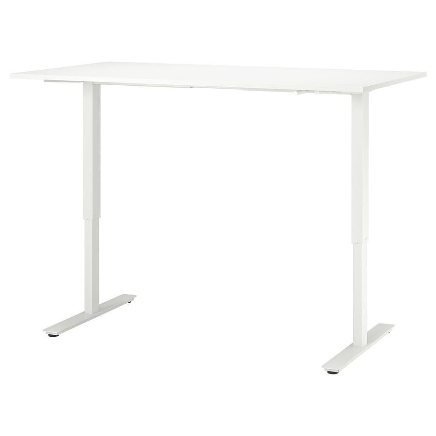 Wit Ikea zit stabureau Trotten 160x80cm, Ophalen, Zit-sta bureau, 160 cm, In hoogte verstelbaar