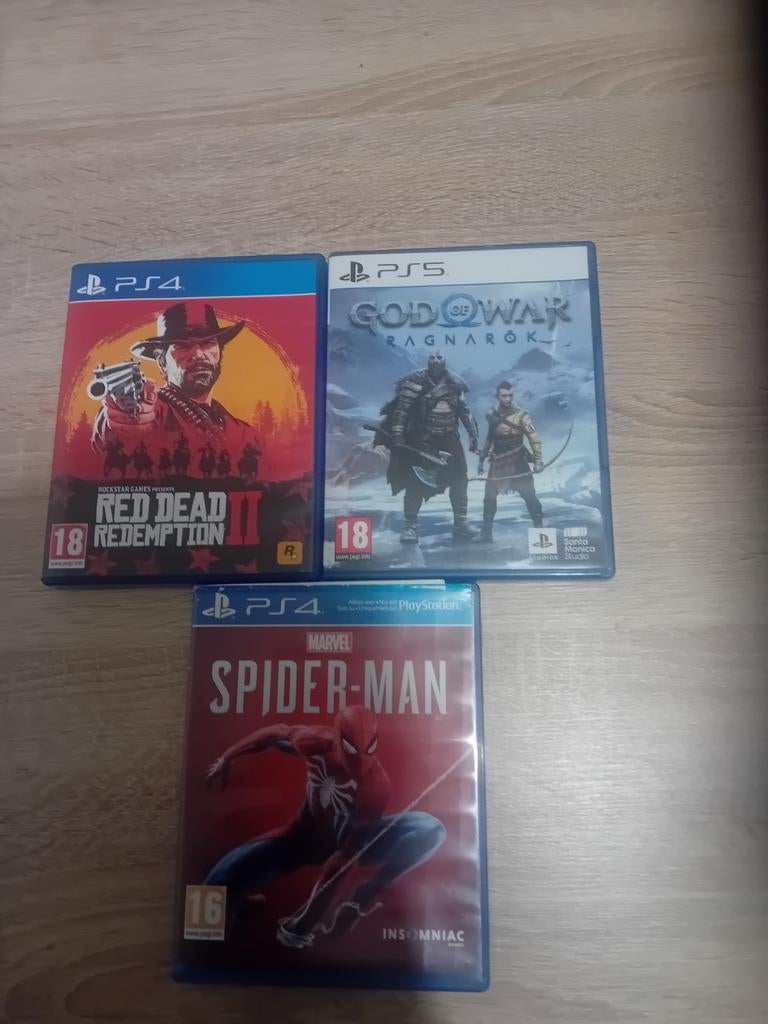 3 Top PlayStation Games – Spider-Man, Red Dead Redemption, Ophalen, Zo goed als nieuw, Disco