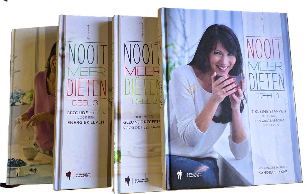 4 boeken van Sandra Bekkari - Nooit meer diëten, Dieet en Voeding, Ophalen of Verzenden, Zo goed als nieuw, Sandra Bekari