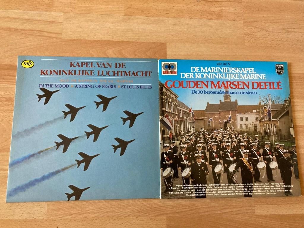 Vinyl LP : 3 x : Kapel Marine + Kapel Luchtmacht., Ophalen of Verzenden, 12 inch, 1960 - 1969, Dubbel-LP