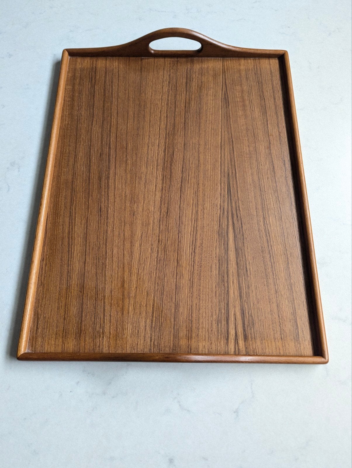Vintage teak Deens dienblad zeer goede staat Nesting tray, Ophalen of Verzenden, Zo goed als nieuw, Handgemaakt, Dienblad